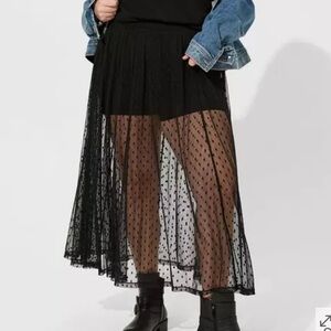 Torrid Maxi Mesh Dot With Undershort Skirt